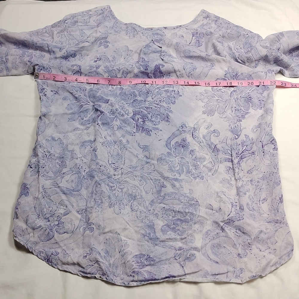 Soft Surroundings Light/Medium Purple Floral Blouse Size Large - Picture 12 of 12